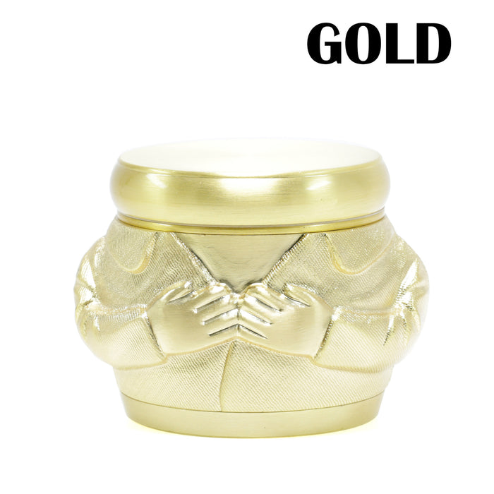 78MM Zinc Alloy 4 Layers Personality Creative Ornament Zhongshan Suit Portrait Smoke Grinder-Gold