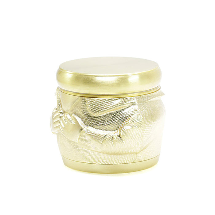78MM Zinc Alloy 4 Layers Personality Creative Ornament Zhongshan Suit Portrait Smoke Grinder-Gold