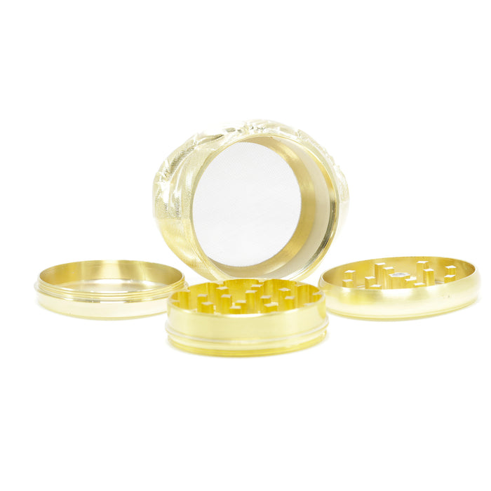 78MM Zinc Alloy 4 Layers Personality Creative Ornament Zhongshan Suit Portrait Smoke Grinder-Gold