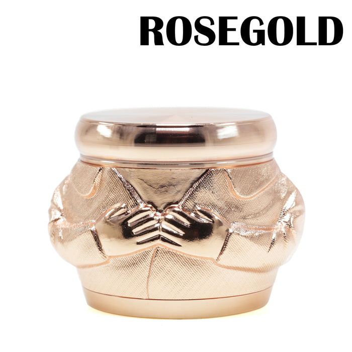 78MM Zinc Alloy 4 Layers Personality Creative Ornament Zhongshan Suit Portrait Smoke Grinder-Rose Gold
