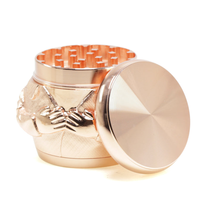 78MM Zinc Alloy 4 Layers Personality Creative Ornament Zhongshan Suit Portrait Smoke Grinder-Rose Gold