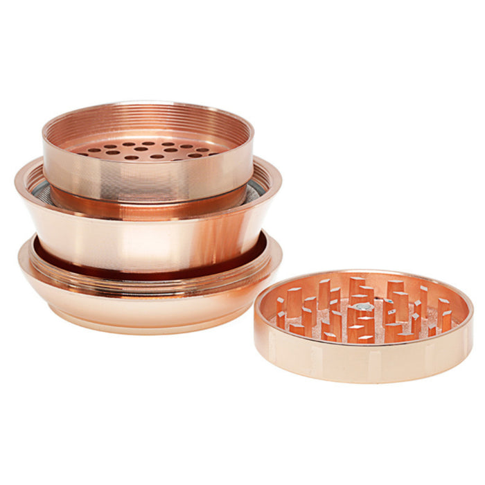 78MM Zinc Alloy Vase Shape With Drawing Weed Grinder-Rosegold Color