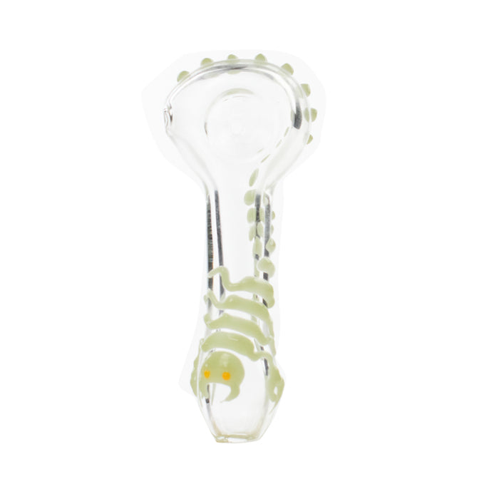 Glowing in the dark glass spoon pipe G006
