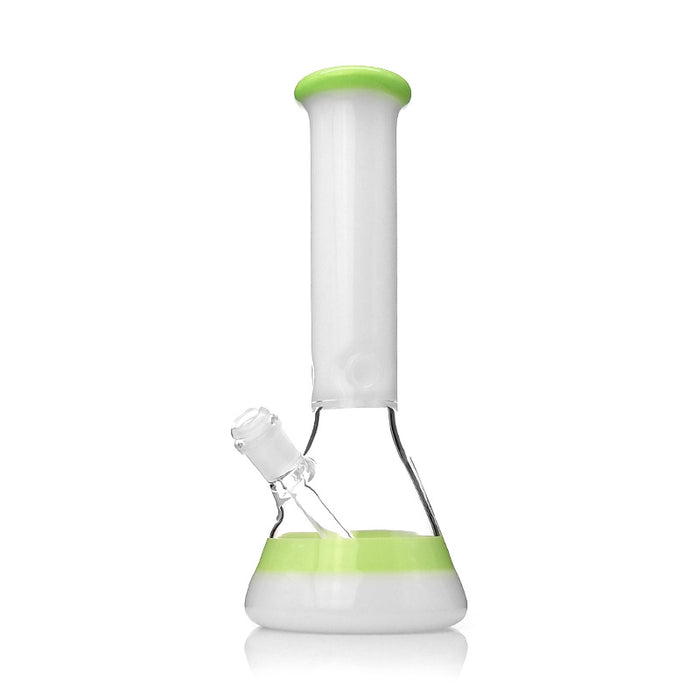 White Neck Colored Lip Glass Beaker Base Ice Smoking Pipes