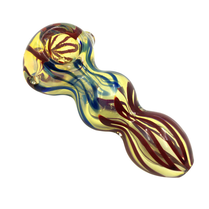 Sunflower Double Ball Structure Red-Blue Striped Pipe 010#