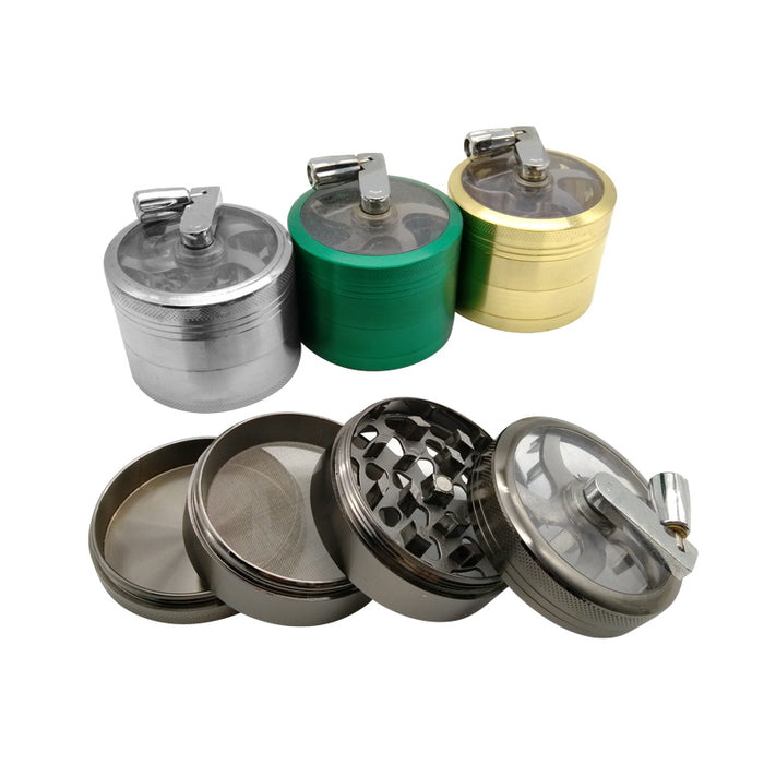 4 Layers Hand Shank Zinc Alloy Metal Herb Grinders Smoking Cigarettes Accessories Hookah Pipe Hand Muller Tobacco Grinder