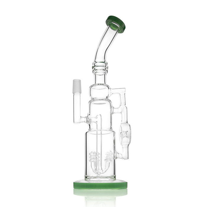 13" Tall Glass Recycler Rig For Tobacco Smoking 158#