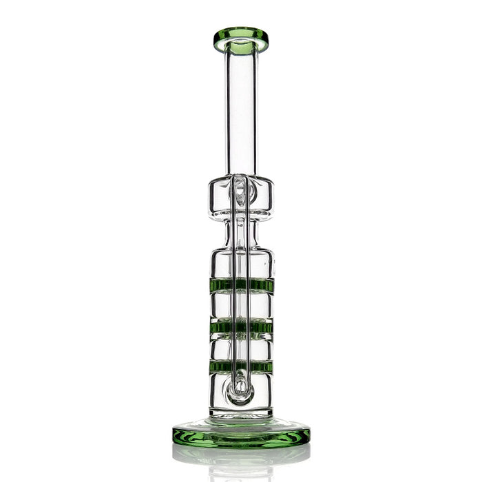 3 Layer Honeycomb Perc Glass Water Pipes with Green Color