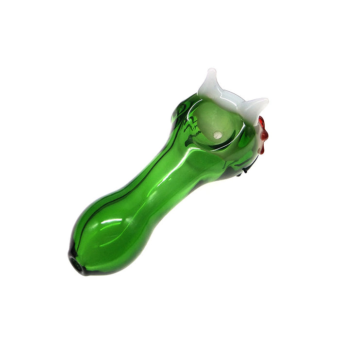 Clear Green Spoon Hand Pipe Kitty Cat  Pipe 005#