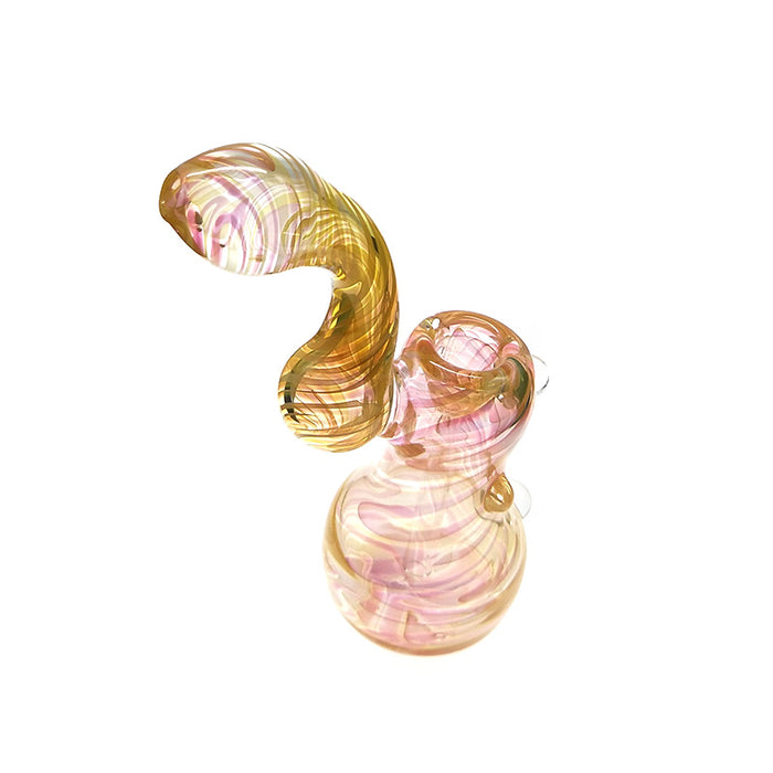 New Arrival Long Bubbler Glass Hand Pipe Amber Color for Smoking 037#