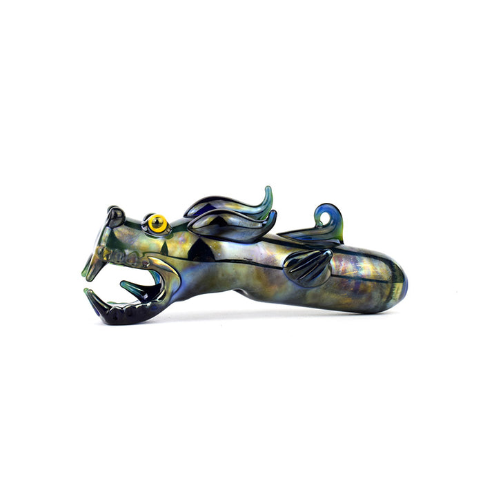 Realistic dragon shaped glass hand  pipe 4.3" length