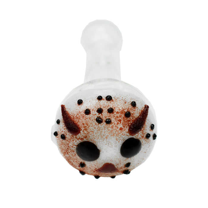 White glass hand pipe with animal head shape 610#