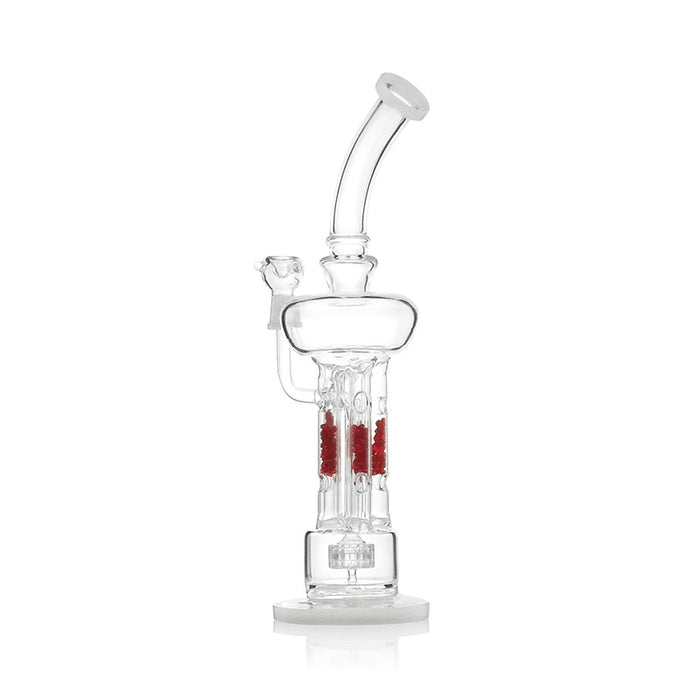Red Recycler Hookah Glass Smoking Water Pipes for Smoking