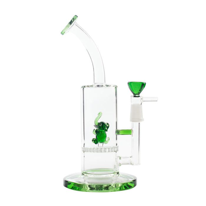 9" Tall  Recycler Dab Rig Glass Bong Oil Rigs Water Pipe with Animals