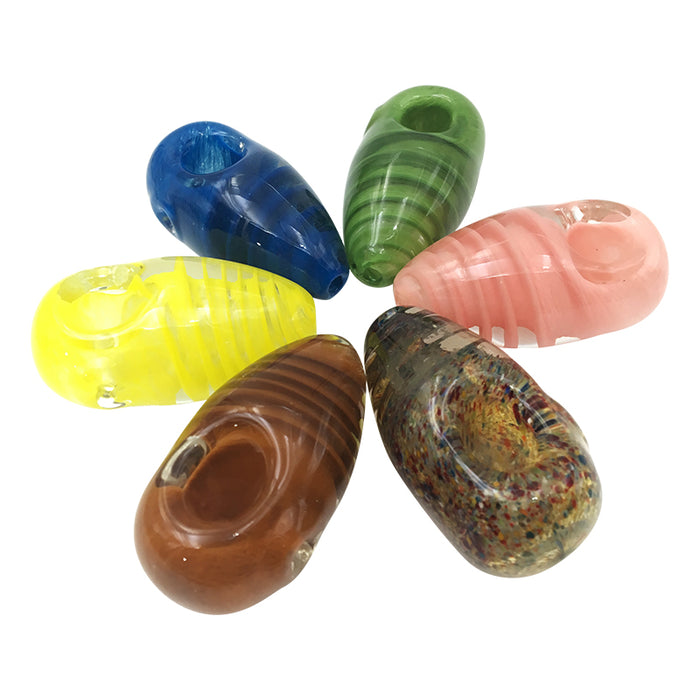 Inside Stripes Glass Bee Pupa Mini Hand Pipe Multiple Colour 027#