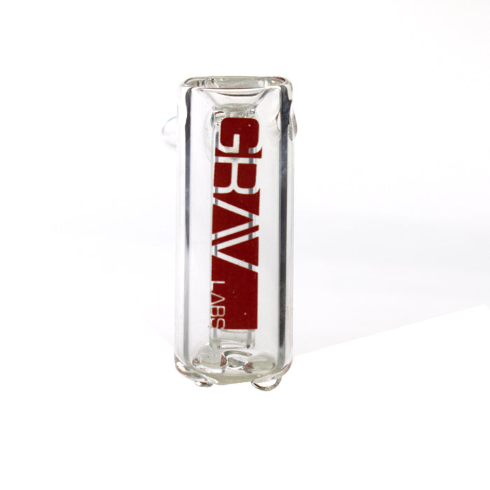 Clear bubbler pipe with red grav logo G56