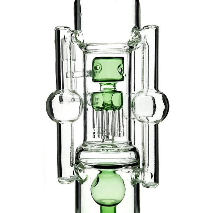 Big Triple Ratchet Perc Klein Incycler Hookah Glass Smoking Water Pipes 293#