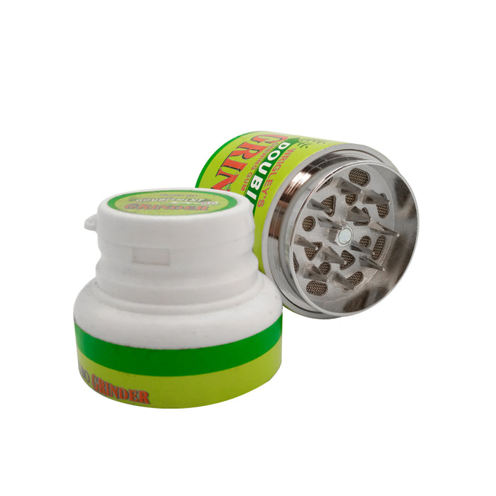 3 layer Creative Classic Fashion Hidden Chewing Gum Extra Style Metal Herbal Grinder Herb Tobacco Grinder Smoking Pipe Hookah