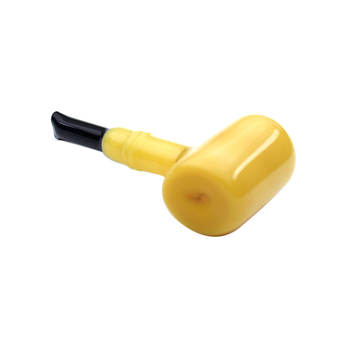 5.1" Glass hammer pipe yellow color G017