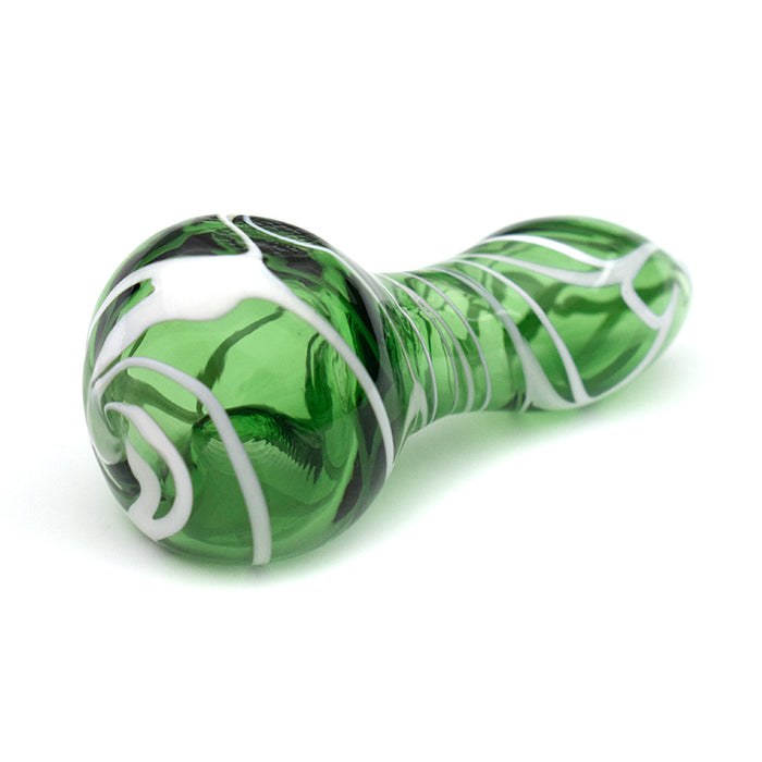 7.5cm glass small pipe tobacco pipe with green color G022