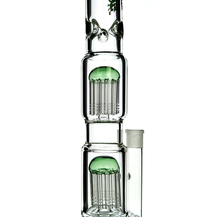 Straight Tube Glass Water Bong with Double Tree Perc Recycle B ong 298#