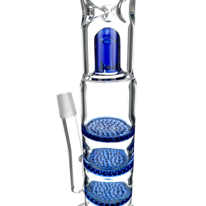 14" Triple Honeycomb Perc Stemless Water Pipe