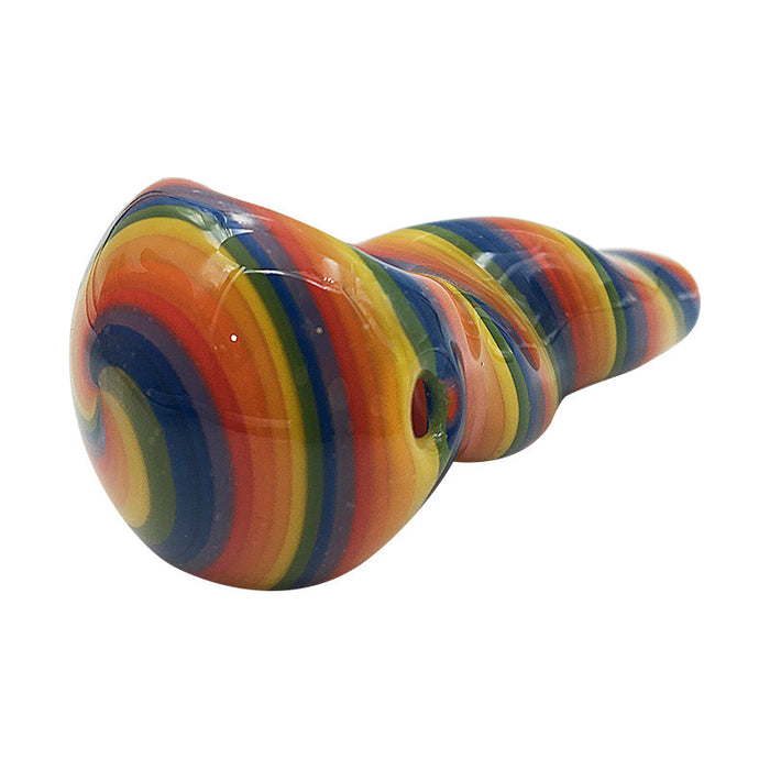 Hot Colored Glass Spoon Hand Pipe with Rainbow Colors 333#