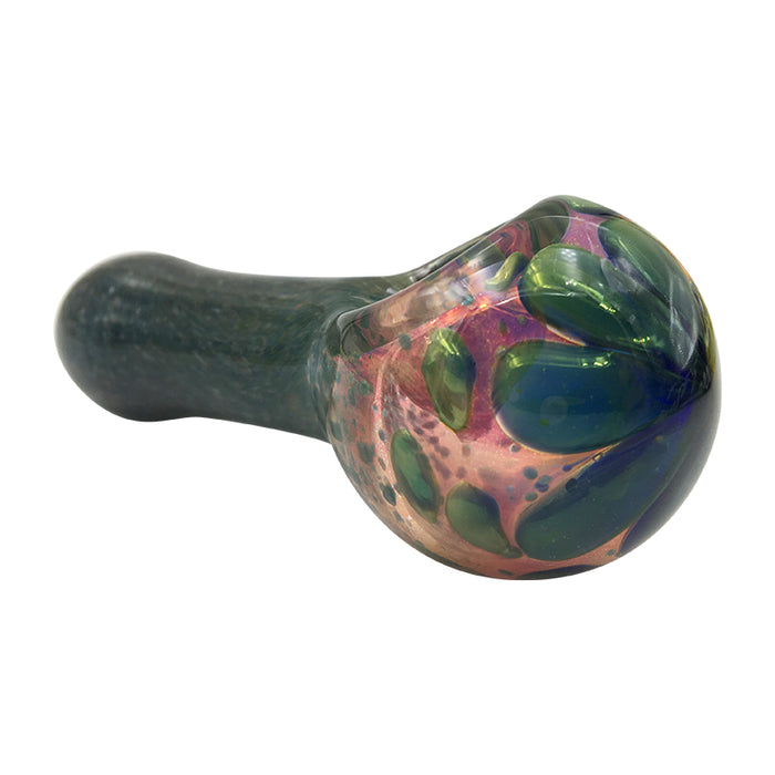 Caterpie Big Eyes Spoon Pipe with Glass Marbles and Stripes  220#