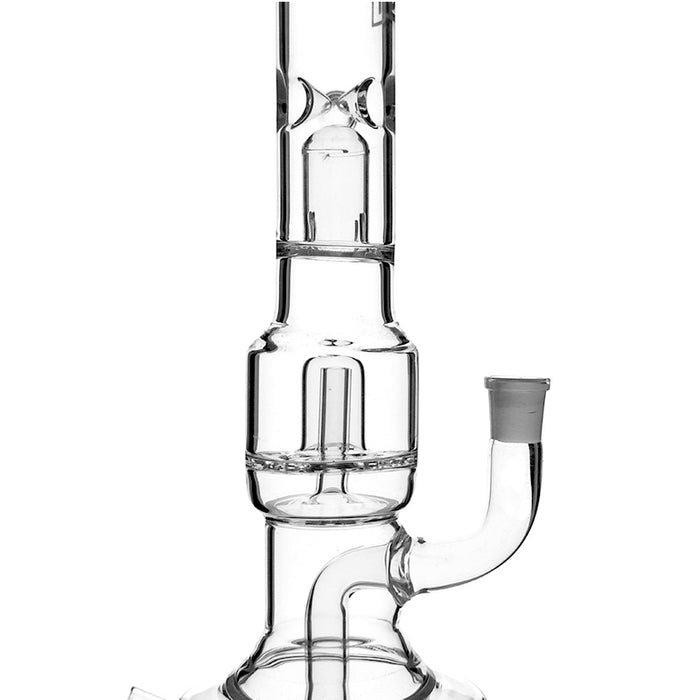 Hi Si Glass Water Pipe 19” Double Recycle Perc Bong Beaker Base