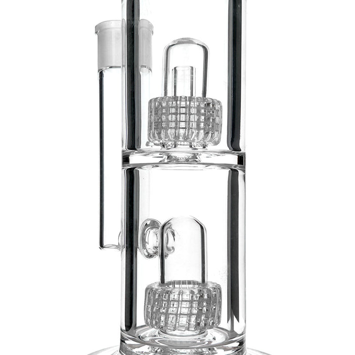 Glass Water Pipe with Double Tire Percolator for Smoking 255#