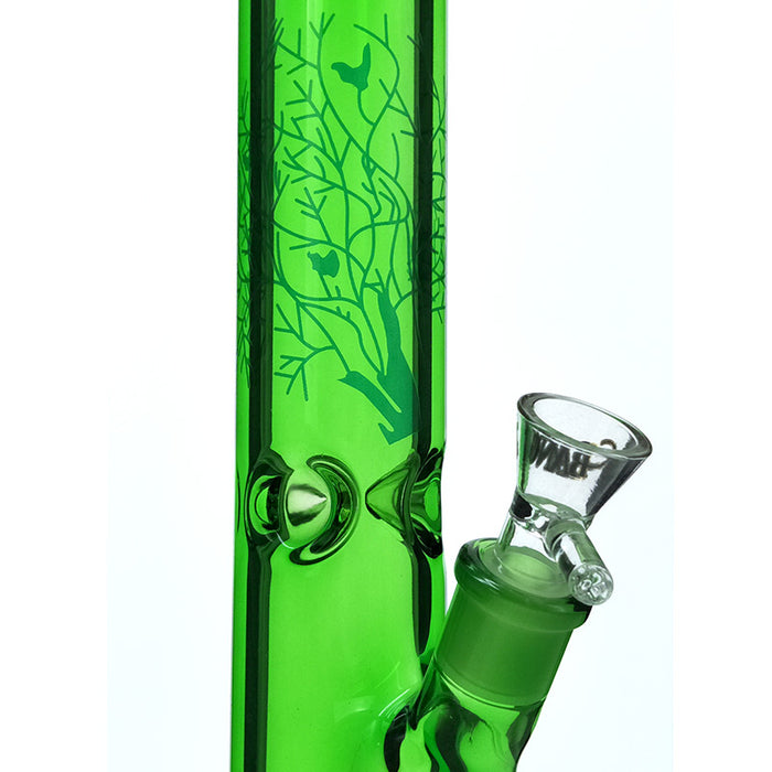 New Design Straight Green Bong with Ice Catcher 297#