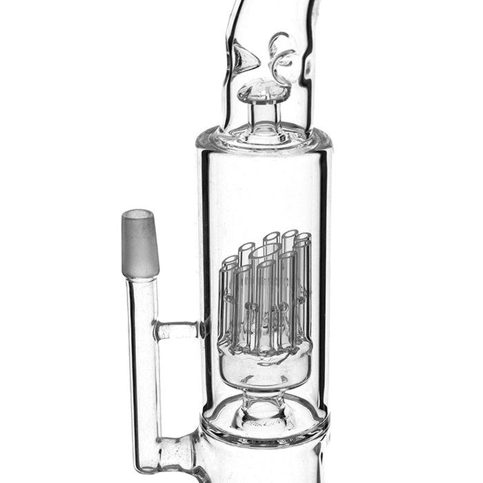 Bent Neck Glass Water Pipe with 13.5 Inches Tall Recycle Bong 097#