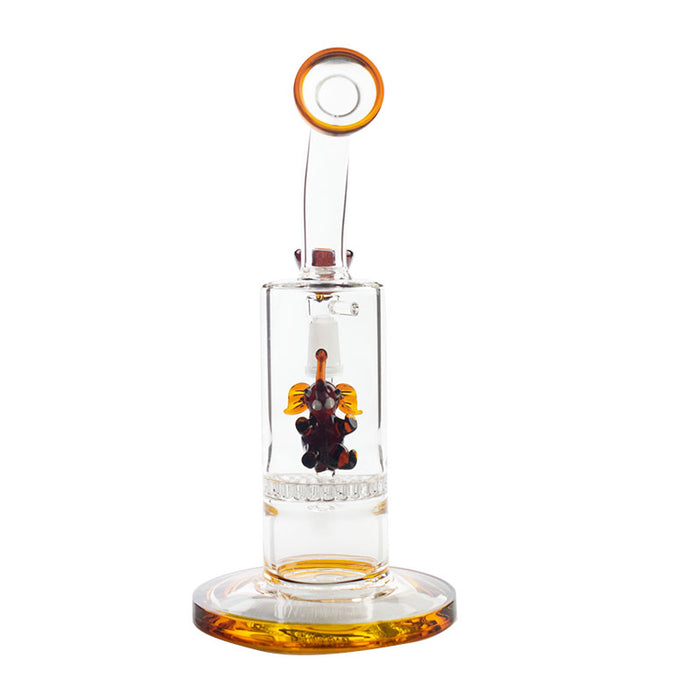 9" Tall  Recycler Dab Rig Glass Bong Oil Rigs Water Pipe with Animals