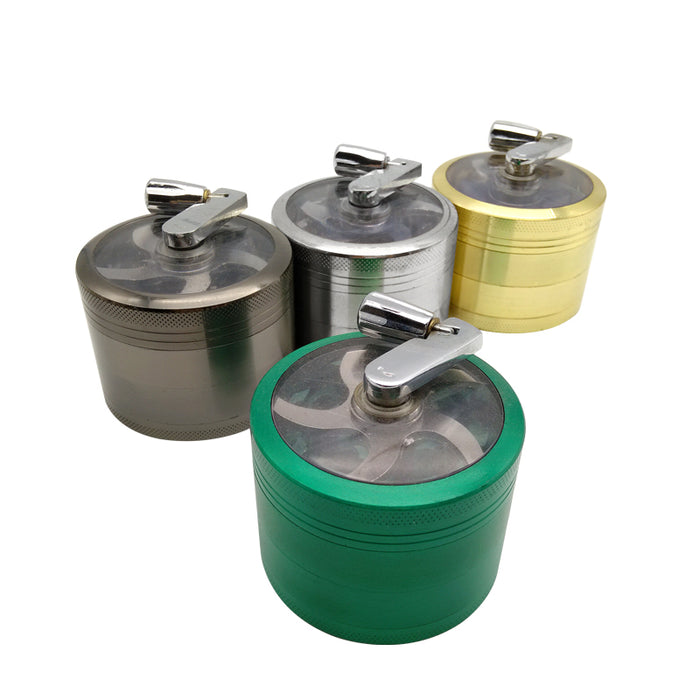 4 Layers Hand Shank Zinc Alloy Metal Herb Grinders Smoking Cigarettes Accessories Hookah Pipe Hand Muller Tobacco Grinder