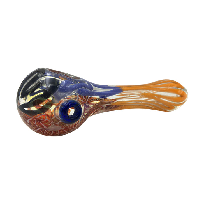 White Switchbacks Bowl Orange Combination of Printing Spoon Hand Pipe 225#