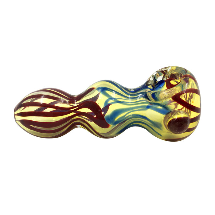 Sunflower Double Ball Structure Red-Blue Striped Pipe 010#