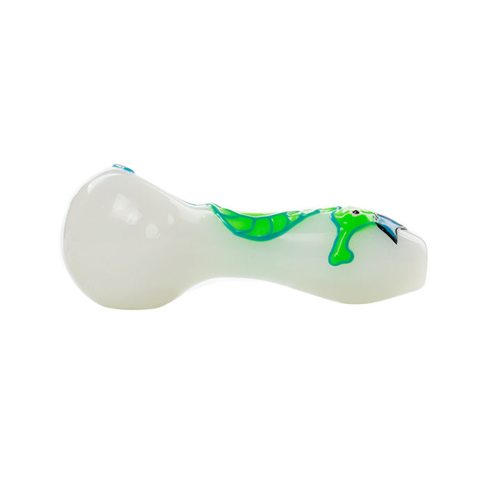 4“ White color glowing smoking hand pipe with different label G32