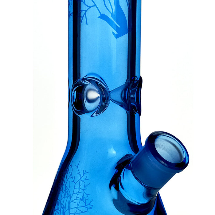 Beaker Water Pipes Blue Luminous 15" Glass Pipes Somking Pipe 287#