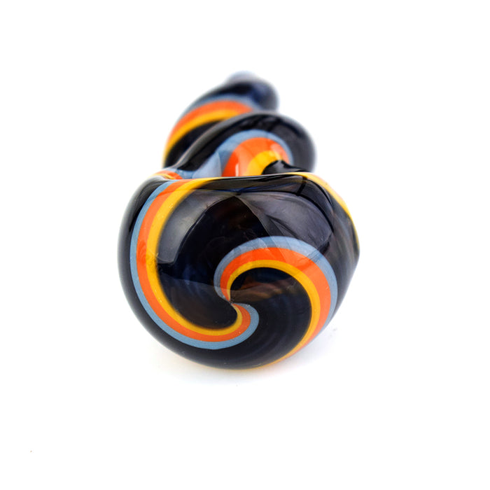 Colored Stripes Spoon Hand Pipe with Spiral Twisted for Smoke Shop 022#