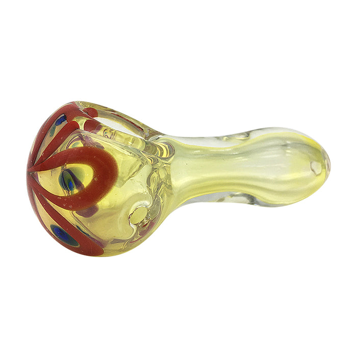 Inside-out Heavy Spoon Pipe Flower Stripe Bowl Hand Pipe for Tobacco 051#