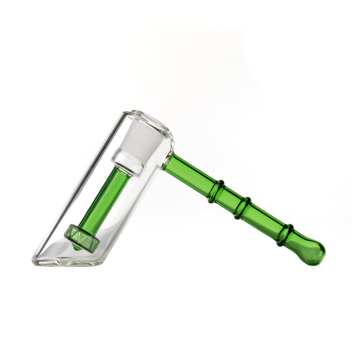 6.3" glass hammer pipe with green color G61