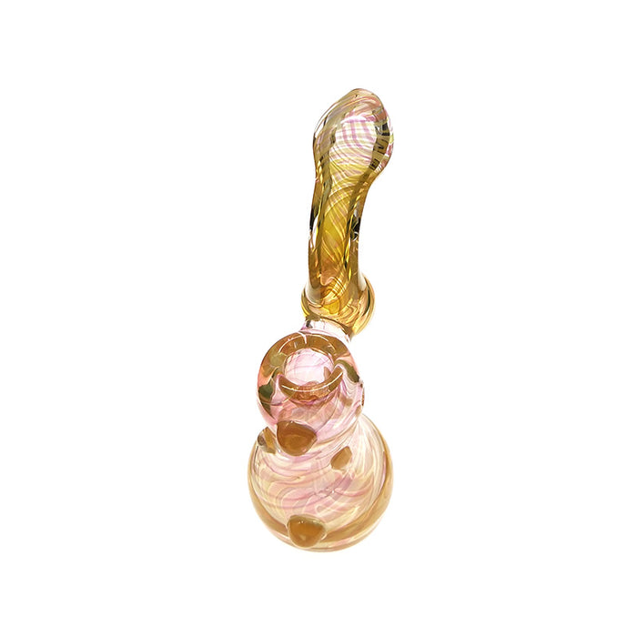 New Arrival Long Bubbler Glass Hand Pipe Amber Color for Smoking 037#