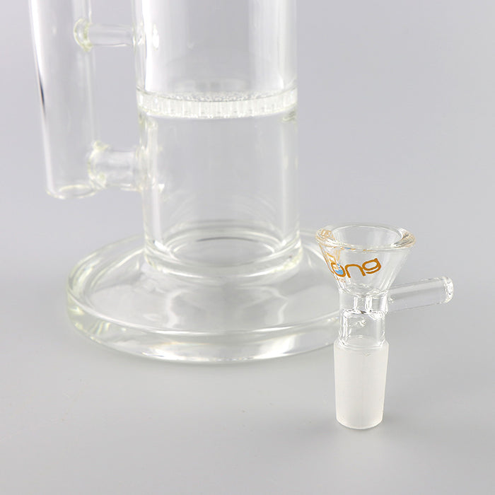 14" Tall Two Honeycomb Straight Tube Glass Water Bong 342#