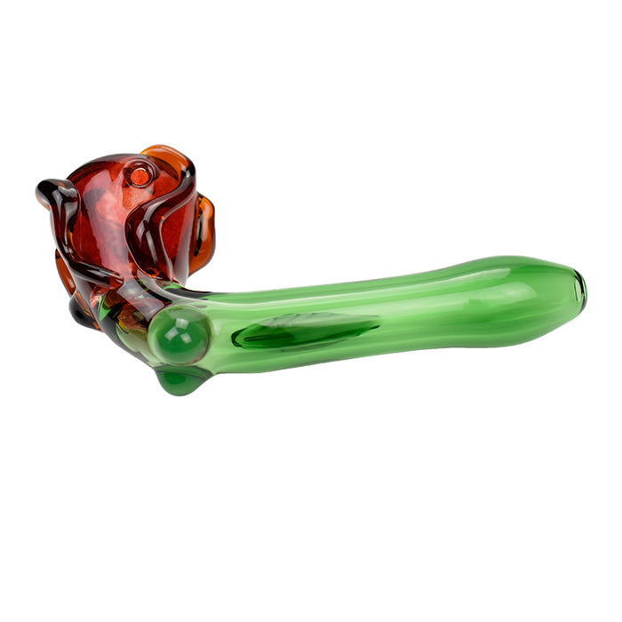 New Arrival Glass Spoon Pipes with Flowers Shape 620#