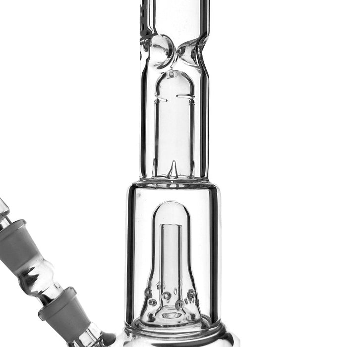 Hi Si Glass Water Pipe 13” Double Recycle Bong