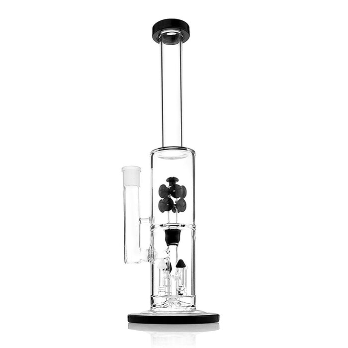 Black Fritted Disc Straight Glass Smoking Water Pipe