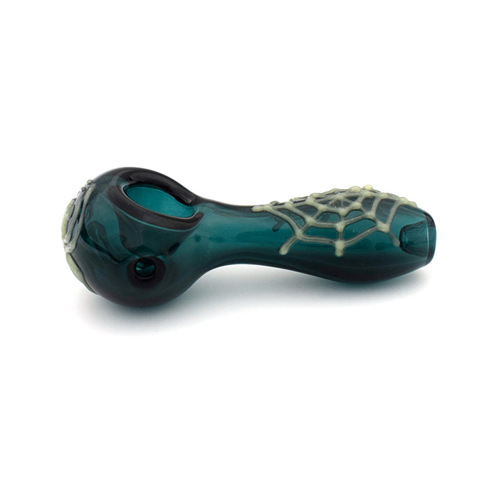 4“ Classic dark green glowing spider pipe G33