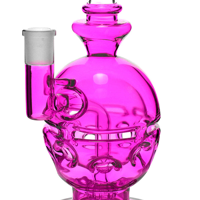 Circle Perc Faberge Egg Dab Rig With Pink Color