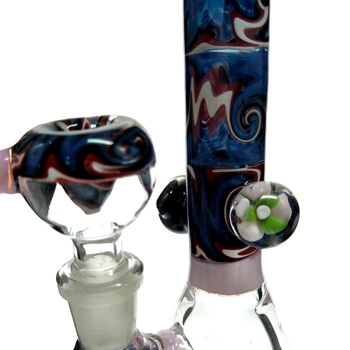 Beautiful Dab Rig Glass Smoking Water Pipe with Color Bowl 252#