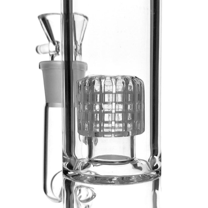 Clear Honeycomb Glass Pipe Smoking Water Pipe 18mm Female Joint
